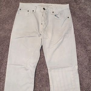 American Eagle White Original Straight Jeans 32x36